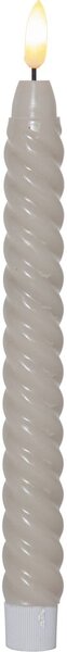 Sada 2 béžových voskových LED svíček Star Trading Flamme Swirl Antique, výška 25 cm