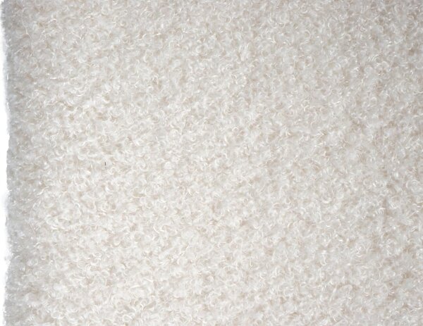 Sada 6 jídelních židlí HWC-K88, polohovací židle, dřevo poly-ratan kov bouclé látka/textil bílá