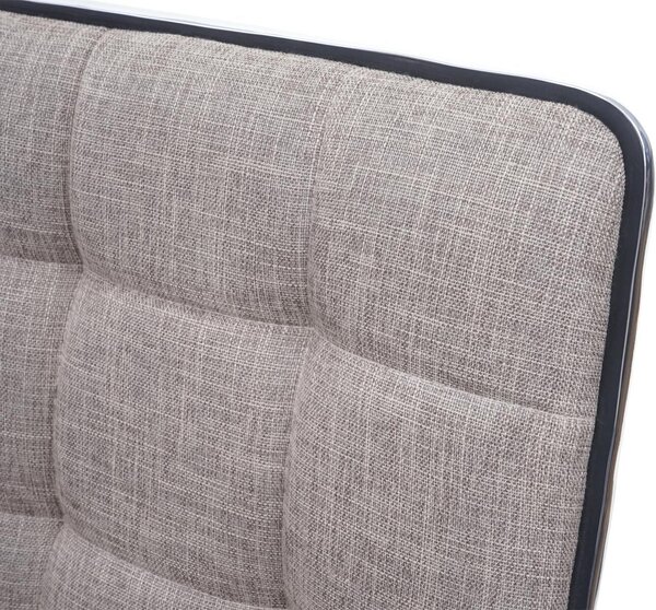 Sada 2 jídelních židlí HWC-C41, kuchyňská židle, výškově nastavitelná otočná, látka/textil krémově šedá