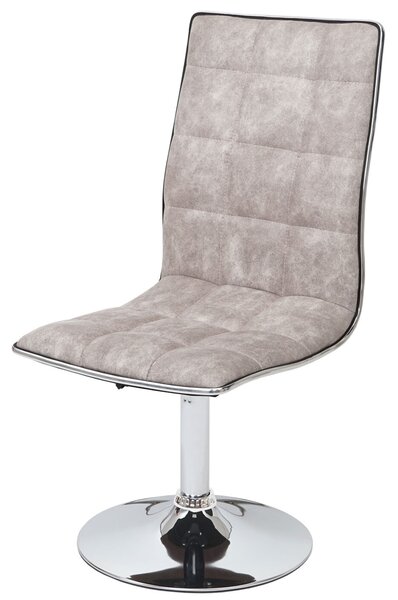 Sada 2 jídelních židlí HWC-C41, kuchyňská židle, výškově nastavitelná otočná, látka/textil MVG vintage pebble grey