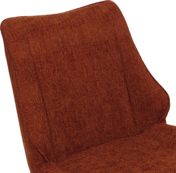 Sada 6 jídelních židlí HWC-O48, kuchyňská židle, otočná, tkanina/textil žinylka (320g/m²) Oeko-Tex červenohnědá