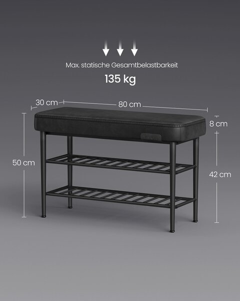 LAVICE S BOTNÍKEM, černá, 80/50/30 cm MID.YOU - Online Only šatny & botníky, Online Only