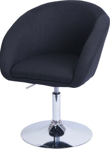 Jídelní židle HWC-F19, kuchyňská židle otočná židle lounge chair, otočná výškově nastavitelná látka/textil antracitová