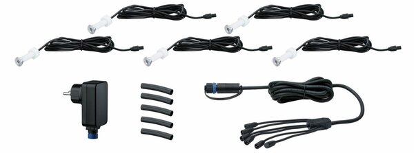 PAULMANN Plug & Shine set Smart Home Zigbee 3.0 LED zemní svítidlo MicroPen IP67 3000K 5x0,2W 21VA stříbrná Smart Home Zigbee