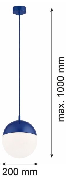 Argon 9000 - Venkovní lustr na lanku LIV 1xE27/15W/230V IP44 modrá