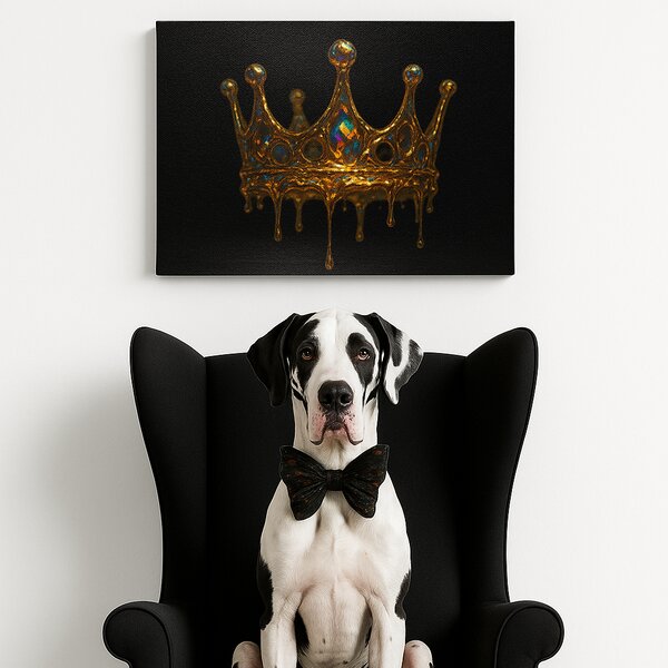 KRAFTHOUSE.EU Golden Drip Crown | Premium Canvas (100% bavlna) | Různé rozměry Velikost: 30 x 20 cm