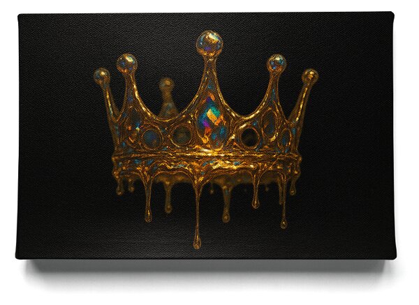 KRAFTHOUSE.EU Golden Drip Crown | Premium Canvas (100% bavlna) | Různé rozměry Velikost: 30 x 20 cm
