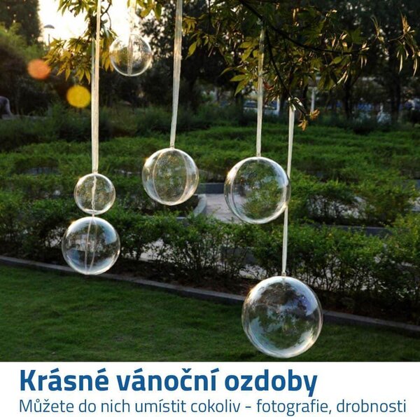 Čiré vánoční ozdoby 5 ks - plnitelné