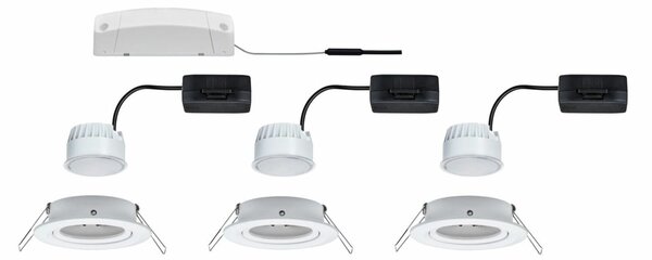 PAULMANN Smart Home Zigbee set Smart Home Zigbee 3.0 vestavné svítidlo Nova Coin + Zigbee Cephei výklopné kruhové 84mm 50° Coin 3x6W 230V 2700K bílá mat
