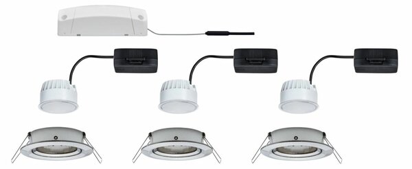 PAULMANN Smart Home Zigbee set Smart Home Zigbee 3.0 vestavné svítidlo Nova Coin + Zigbee Cephei výklopné kruhové 84mm 50° Coin 3x6W 230V 2700K kov kartáčovaný