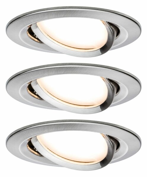 PAULMANN Smart Home Zigbee set Smart Home Zigbee 3.0 vestavné svítidlo Nova Coin + Zigbee Cephei výklopné kruhové 84mm 50° Coin 3x6W 230V 2700K kov kartáčovaný