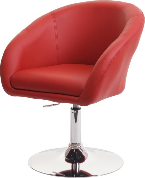 Jídelní židle HWC-F19, kuchyňská židle otočná židle lounge chair, otočná výškově nastavitelná Imitace kůže červená