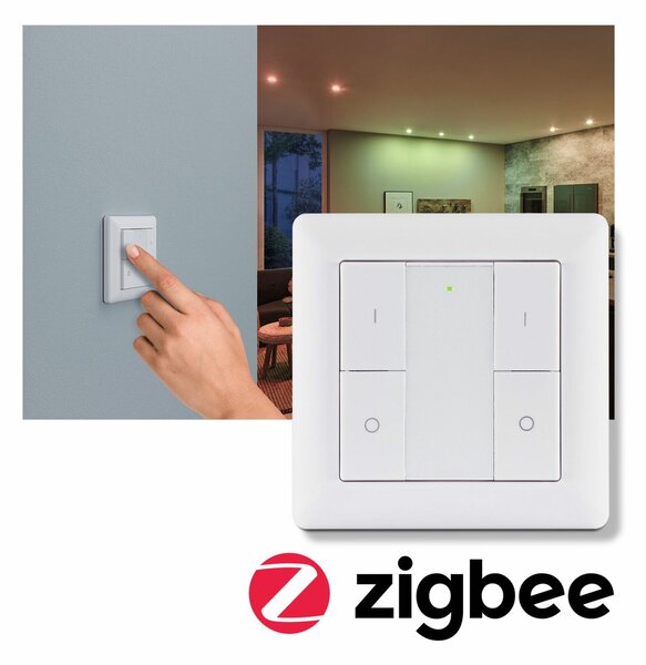 PAULMANN Startovací sada Smart Home smik Gateway nástěnný ovladač + LED vestavné svítidlo Nova Plus Coin základní sada výklopné RGBW
