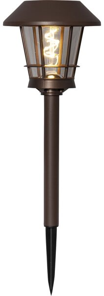 Hnědé venkovní solární LED svítidlo Star Trading Fergus, výška 35 cm