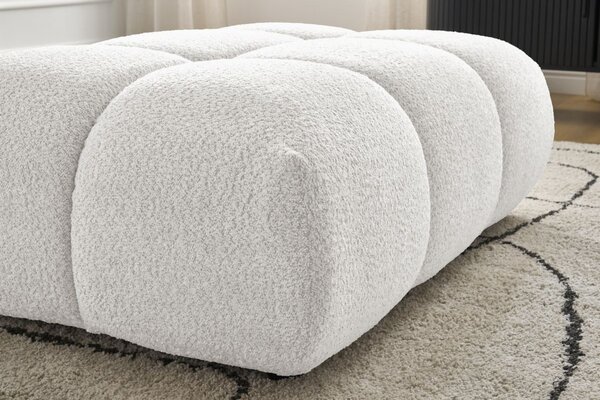 -25 % Dny MOMENTI– Bobochic Paris Bílá bouclé podnožka Alya 122 x 82 cm