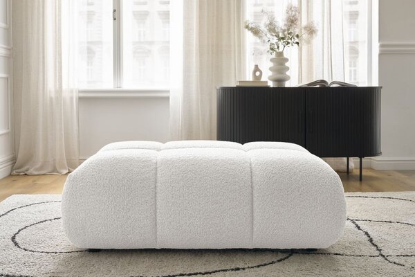 -25 % Dny MOMENTI– Bobochic Paris Bílá bouclé podnožka Alya 122 x 82 cm