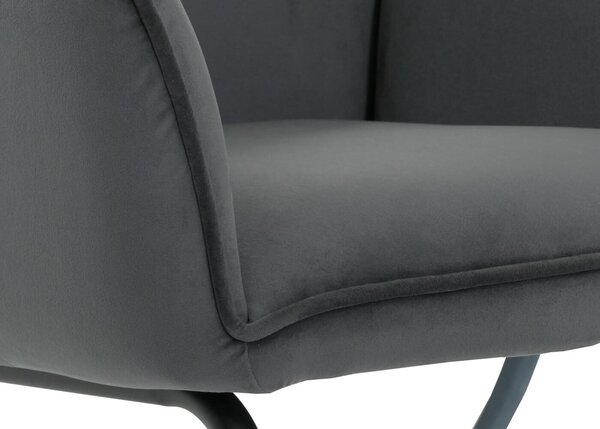 Konzolová židle HWC-G67, jídelní židle kuchyňská židle, látka/textil Oeko-Tex MVG tmavě šedá