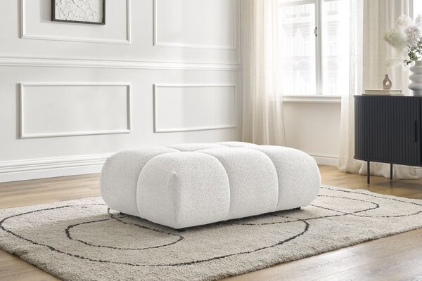 -25 % Dny MOMENTI– Bobochic Paris Bílá bouclé podnožka Alya 122 x 82 cm
