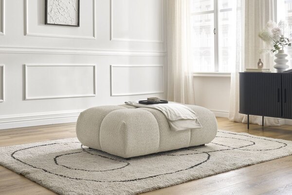 -25 % Dny MOMENTI– Bobochic Paris Béžová bouclé podnožka Alya 122 x 82 cm