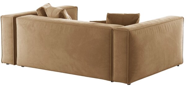 -25 % Dny MOMENTI– Cosmopolitan Design Béžová sametová trojmístná pohovka Aveiro 220 cm