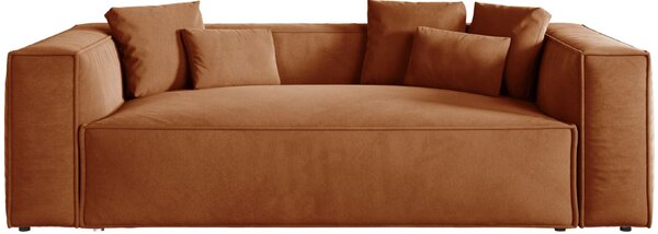 -25 % Dny MOMENTI– Cosmopolitan Design Terakotově oranžová sametová trojmístná pohovka Aveiro 220 cm