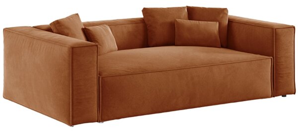 -25 % Dny MOMENTI– Cosmopolitan Design Terakotově oranžová sametová trojmístná pohovka Aveiro 220 cm