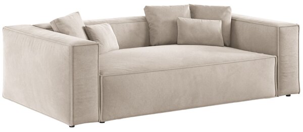 -25 % Dny MOMENTI– Cosmopolitan Design Světle béžová sametová trojmístná pohovka Aveiro 220 cm