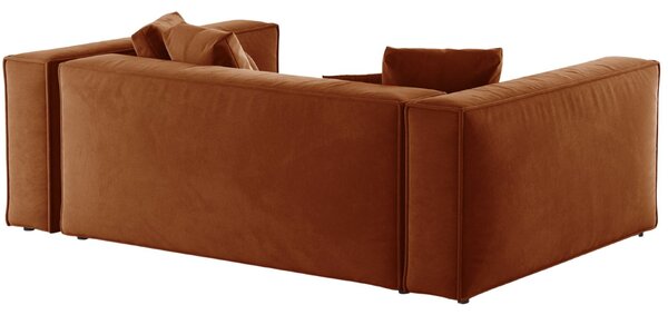 -25 % Dny MOMENTI– Cosmopolitan Design Terakotově oranžová sametová trojmístná pohovka Aveiro 220 cm