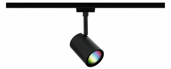 PAULMANN URail LED lištový spot Smart Home Zigbee 3.0 Luxe GU10 4,8W RGBW+ stmívatelné 230V černá mat