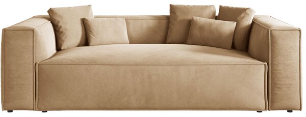-25 % Dny MOMENTI– Cosmopolitan Design Béžová sametová trojmístná pohovka Aveiro 220 cm