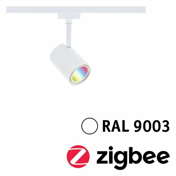 PAULMANN URail LED lištový spot Smart Home Zigbee 3.0 Luxe GU10 4,8W RGBW+ stmívatelné 230V bílá