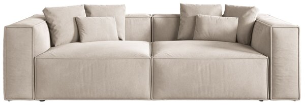 -25 % Dny MOMENTI– Cosmopolitan Design Světle béžová sametová čtyřmístná pohovka Aveiro 236 cm
