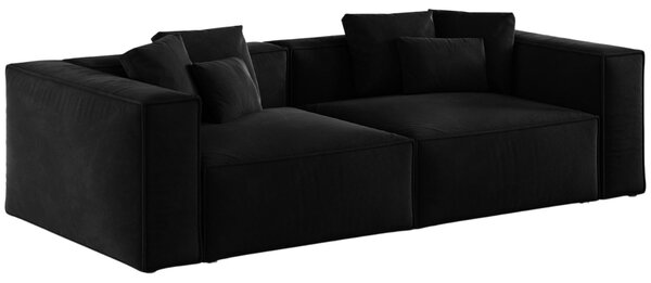 -25 % Dny MOMENTI– Cosmopolitan Design Černá sametová čtyřmístná pohovka Aveiro 236 cm