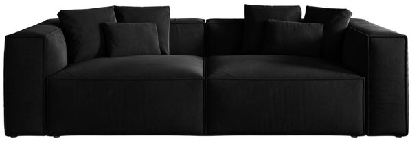 -25 % Dny MOMENTI– Cosmopolitan Design Černá sametová čtyřmístná pohovka Aveiro 236 cm