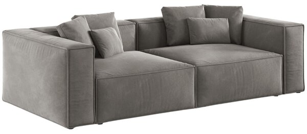 -25 % Dny MOMENTI– Cosmopolitan Design Šedá sametová čtyřmístná pohovka Aveiro 236 cm