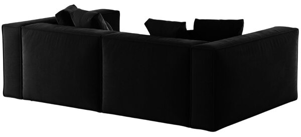 -25 % Dny MOMENTI– Cosmopolitan Design Černá sametová čtyřmístná pohovka Aveiro 236 cm