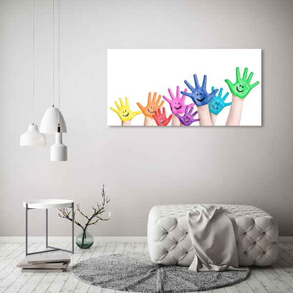 Foto obraz sklo tvrzené Pomalované dlaně osh-39483804