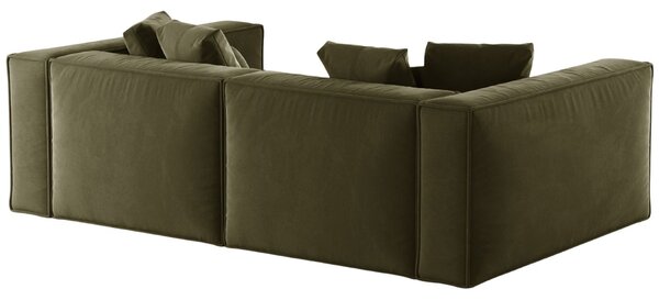 -25 % Dny MOMENTI– Cosmopolitan Design Zelená sametová čtyřmístná pohovka Aveiro 236 cm