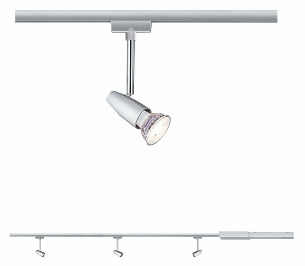 PAULMANN URail set Smart Home Zigbee 3.0 lištový spot Barelli GU10 max. 3x10W stmívatelné 230V matný chrom/chrom Smart Home Zigbee