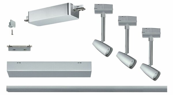 PAULMANN URail set Smart Home Zigbee 3.0 lištový spot Barelli GU10 max. 3x10W stmívatelné 230V matný chrom/chrom Smart Home Zigbee
