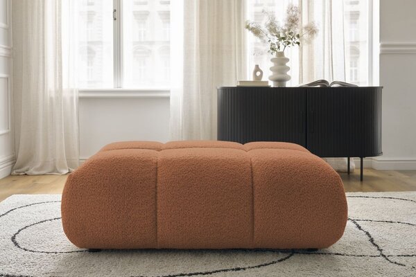 -25 % Dny MOMENTI– Bobochic Paris Terakotově oranžová bouclé podnožka Alya 122 x 82 cm
