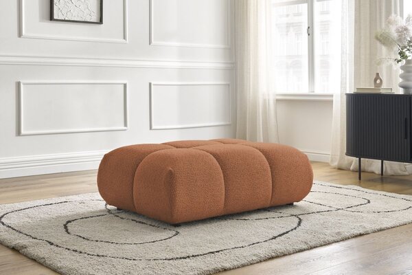 -25 % Dny MOMENTI– Bobochic Paris Terakotově oranžová bouclé podnožka Alya 122 x 82 cm