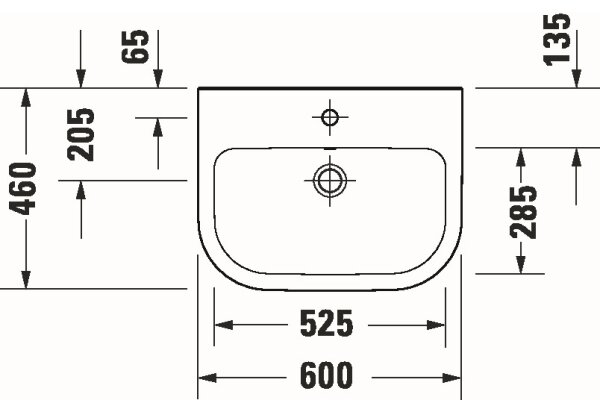 Duravit 23986000002 - Závěsné umyvadlo D-CODE 60x46 cm keramika/lesklá bílá