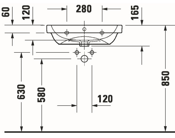 Duravit 23986000002 - Závěsné umyvadlo D-CODE 60x46 cm keramika/lesklá bílá