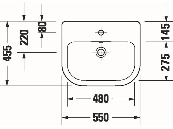 Duravit 24035500002 - Zápustné umyvadlo D-CODE 55x45,5 cm keramika/lesklá bílá
