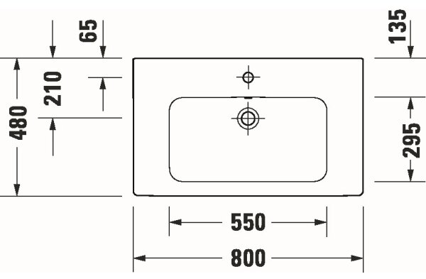 Duravit 23998000002 - Závěsné umyvadlo D-CODE 80x48 cm keramika/lesklá bílá