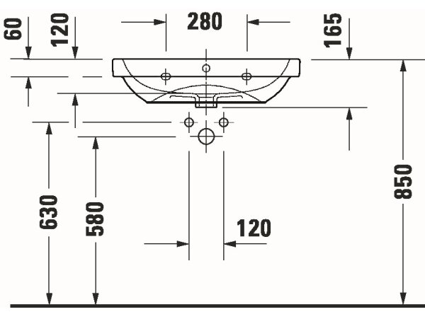 Duravit 23986500002 - Závěsné umyvadlo D-CODE 65x46 cm keramika/lesklá bílá