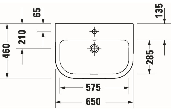 Duravit 23986500002 - Závěsné umyvadlo D-CODE 65x46 cm keramika/lesklá bílá