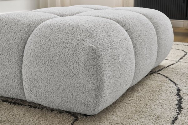 -25 % Dny MOMENTI– Bobochic Paris Světle šedá bouclé podnožka Alya 122 x 82 cm
