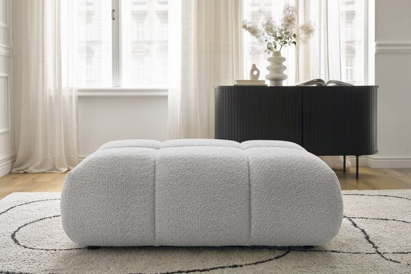 -25 % Dny MOMENTI– Bobochic Paris Světle šedá bouclé podnožka Alya 122 x 82 cm